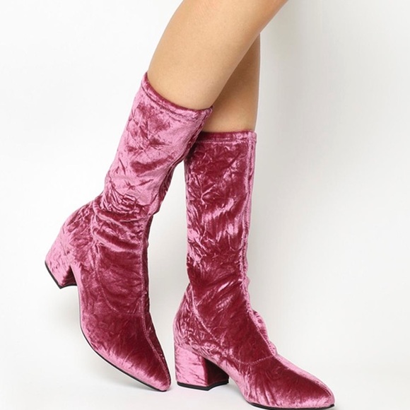 Vagabond Shoemakers NWOT pink velvet Mya boot - Picture 2 of 10